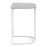 Set of 2 - Galvan 65cm White Bar Stool - Clay Grey Bar Stool Freehold-Core