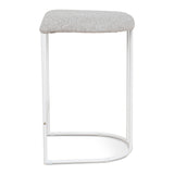 Set of 2 - Galvan 65cm White Bar Stool - Clay Grey Bar Stool Freehold-Core