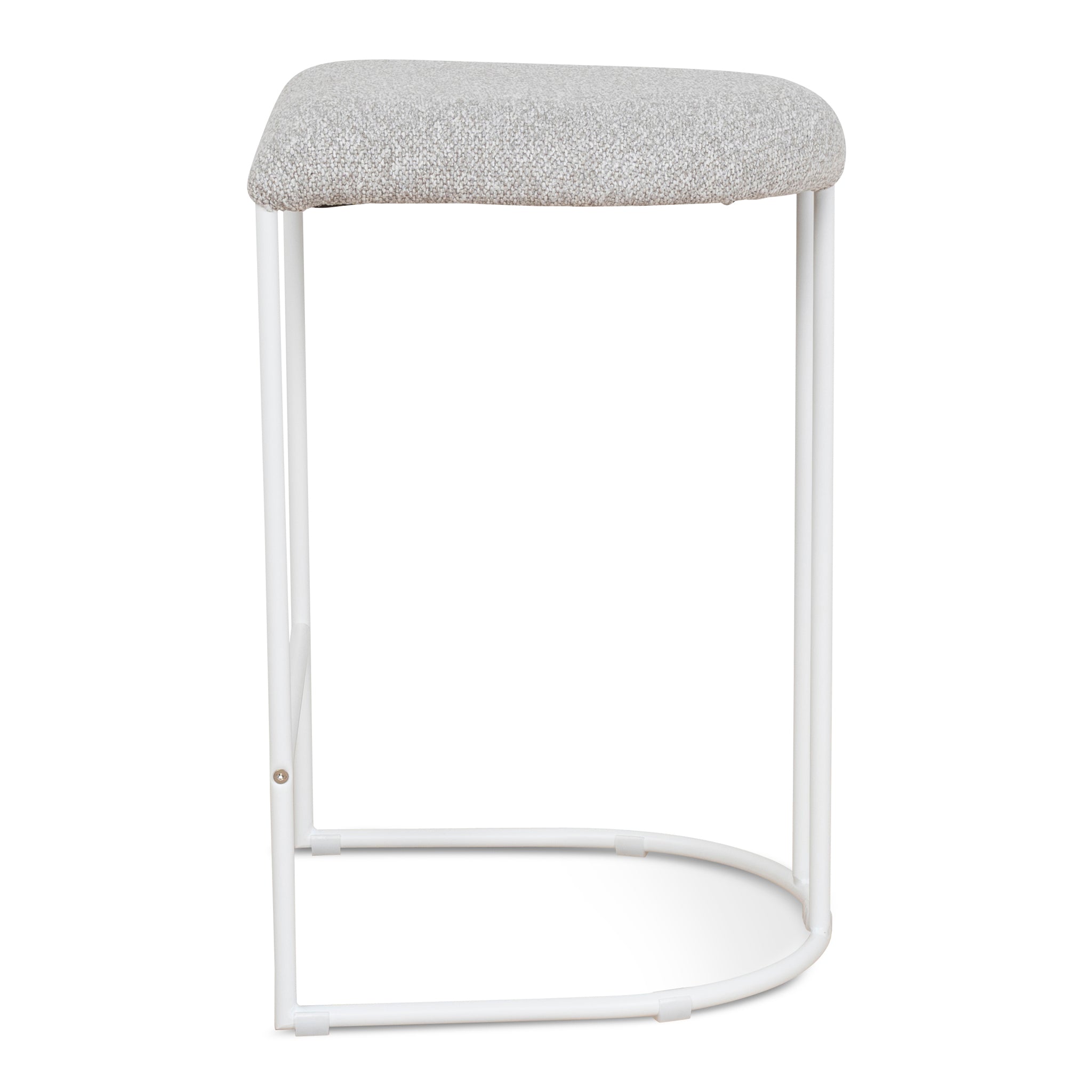 Set of 2 - Galvan 65cm White Bar Stool - Clay Grey Bar Stool Freehold-Core