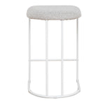 Set of 2 - Galvan 65cm White Bar Stool - Clay Grey Bar Stool Freehold-Core