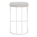 Set of 2 - Galvan 65cm White Bar Stool - Clay Grey Bar Stool Freehold-Core