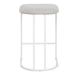 Set of 2 - Galvan 65cm White Bar Stool - Clay Grey Bar Stool Freehold-Core