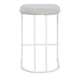 Set of 2 - Galvan 65cm White Bar Stool - Clay Grey Bar Stool Freehold-Core