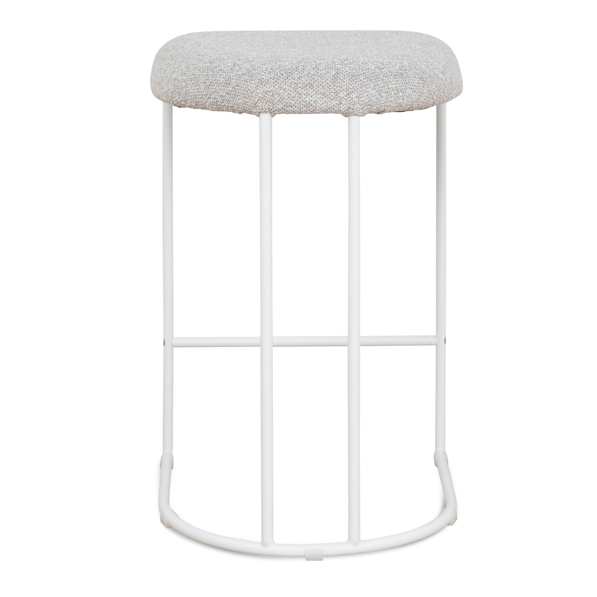 Set of 2 - Galvan 65cm White Bar Stool - Clay Grey Bar Stool Freehold-Core
