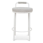 Set of 2 - Karimi 65cm White Bar Stool - Clay Grey Bar Stool Freehold-Core