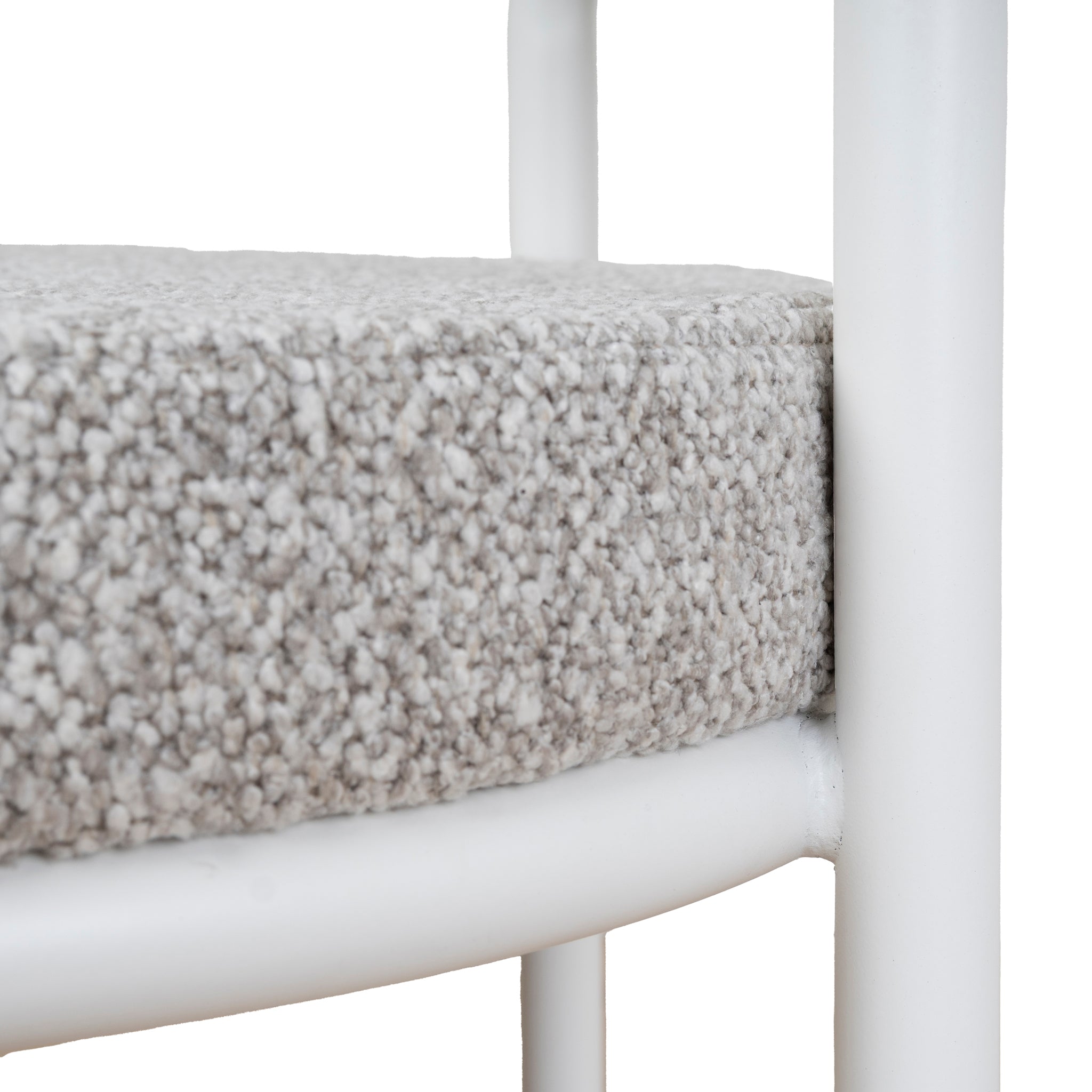 Set of 2 - Karimi 65cm White Bar Stool - Clay Grey Bar Stool Freehold-Core