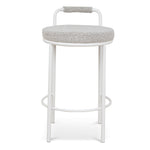 Set of 2 - Karimi 65cm White Bar Stool - Clay Grey Bar Stool Freehold-Core