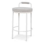 Set of 2 - Karimi 65cm White Bar Stool - Clay Grey Bar Stool Freehold-Core