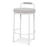 Set of 2 - Karimi 65cm White Bar Stool - Clay Grey Bar Stool Freehold-Core