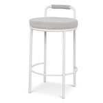 Set of 2 - Karimi 65cm White Bar Stool - Clay Grey Bar Stool Freehold-Core