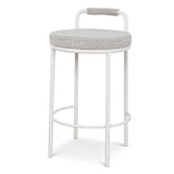 Set of 2 - Karimi 65cm White Bar Stool - Clay Grey Bar Stool Freehold-Core