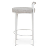 Set of 2 - Karimi 65cm White Bar Stool - Clay Grey Bar Stool Freehold-Core