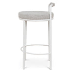 Set of 2 - Karimi 65cm White Bar Stool - Clay Grey Bar Stool Freehold-Core