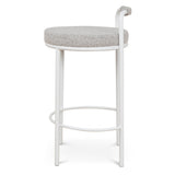 Set of 2 - Karimi 65cm White Bar Stool - Clay Grey Bar Stool Freehold-Core