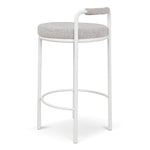 Set of 2 - Karimi 65cm White Bar Stool - Clay Grey Bar Stool Freehold-Core