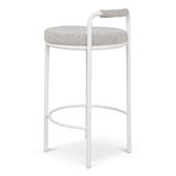 Set of 2 - Karimi 65cm White Bar Stool - Clay Grey Bar Stool Freehold-Core
