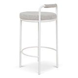 Set of 2 - Karimi 65cm White Bar Stool - Clay Grey Bar Stool Freehold-Core