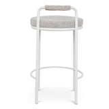Set of 2 - Karimi 65cm White Bar Stool - Clay Grey Bar Stool Freehold-Core