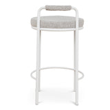 Set of 2 - Karimi 65cm White Bar Stool - Clay Grey Bar Stool Freehold-Core