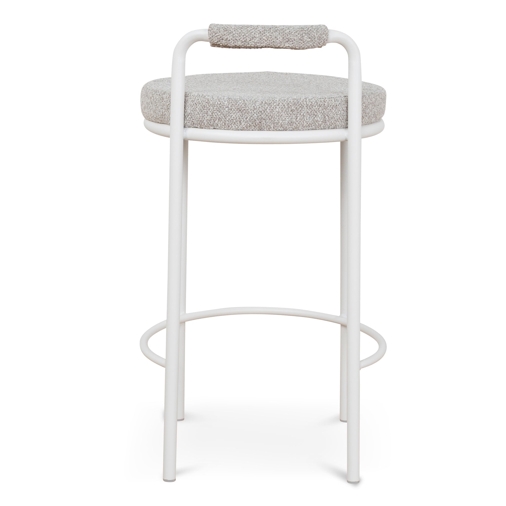 Set of 2 - Karimi 65cm White Bar Stool - Clay Grey Bar Stool Freehold-Core