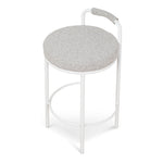 Set of 2 - Karimi 65cm White Bar Stool - Clay Grey Bar Stool Freehold-Core
