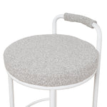 Set of 2 - Karimi 65cm White Bar Stool - Clay Grey Bar Stool Freehold-Core