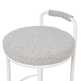 Set of 2 - Karimi 65cm White Bar Stool - Clay Grey Bar Stool Freehold-Core