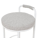 Set of 2 - Karimi 65cm White Bar Stool - Clay Grey Bar Stool Freehold-Core