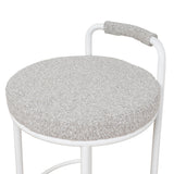 Set of 2 - Karimi 65cm White Bar Stool - Clay Grey Bar Stool Freehold-Core