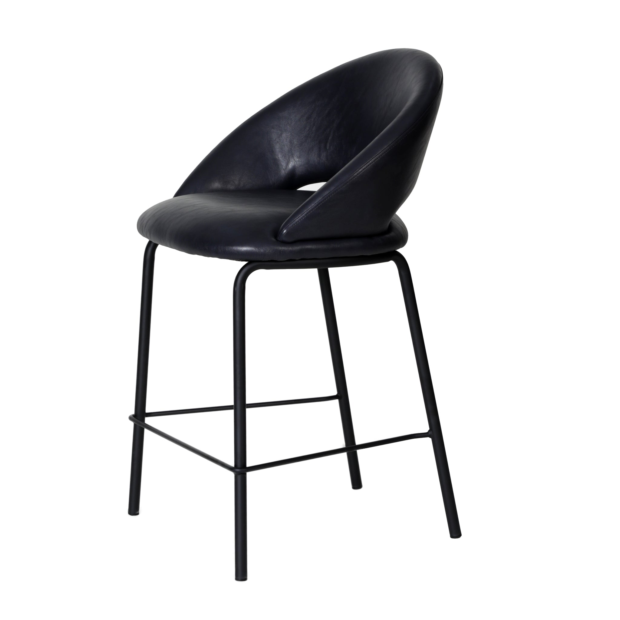 Set of 2 - Harrington Bar Stool - Full Black Bar Stool Freehold-Core