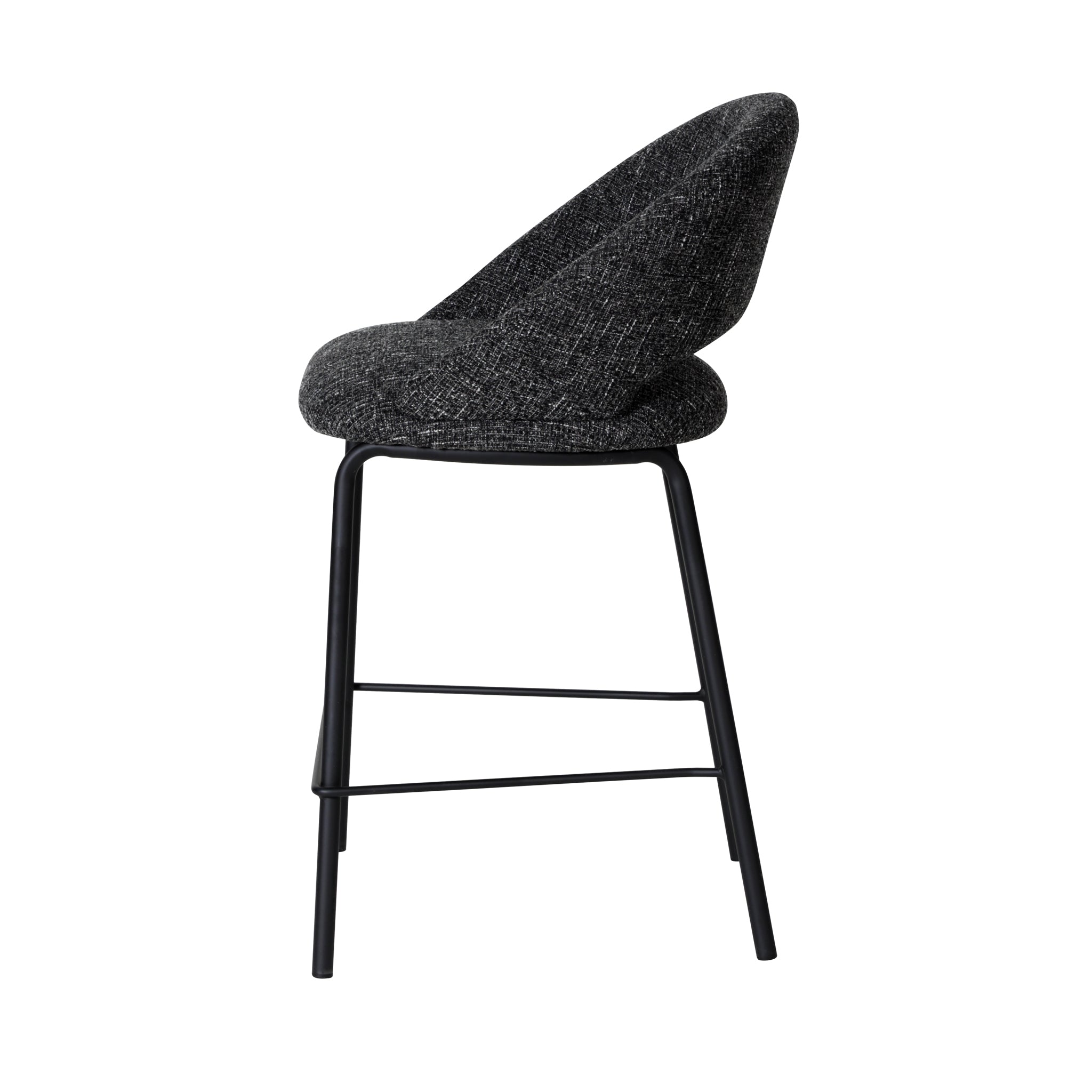 Set of 2 - Harrington Black Bar Stool - Field Charcoal Bar Stool Freehold-Core