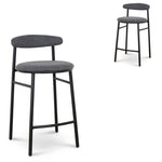 Set of 2 - Oneal 65cm Bar Stool - Slate Charcoal Bar Stool Swady-Core