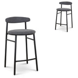 Set of 2 - Oneal 65cm Bar Stool - Slate Charcoal Bar Stool Swady-Core