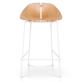 Breeze 65cm Matte White Bar Stool - Natural Bar Stool M-Sun-Core