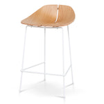 Breeze 65cm Matte White Bar Stool - Natural Bar Stool M-Sun-Core