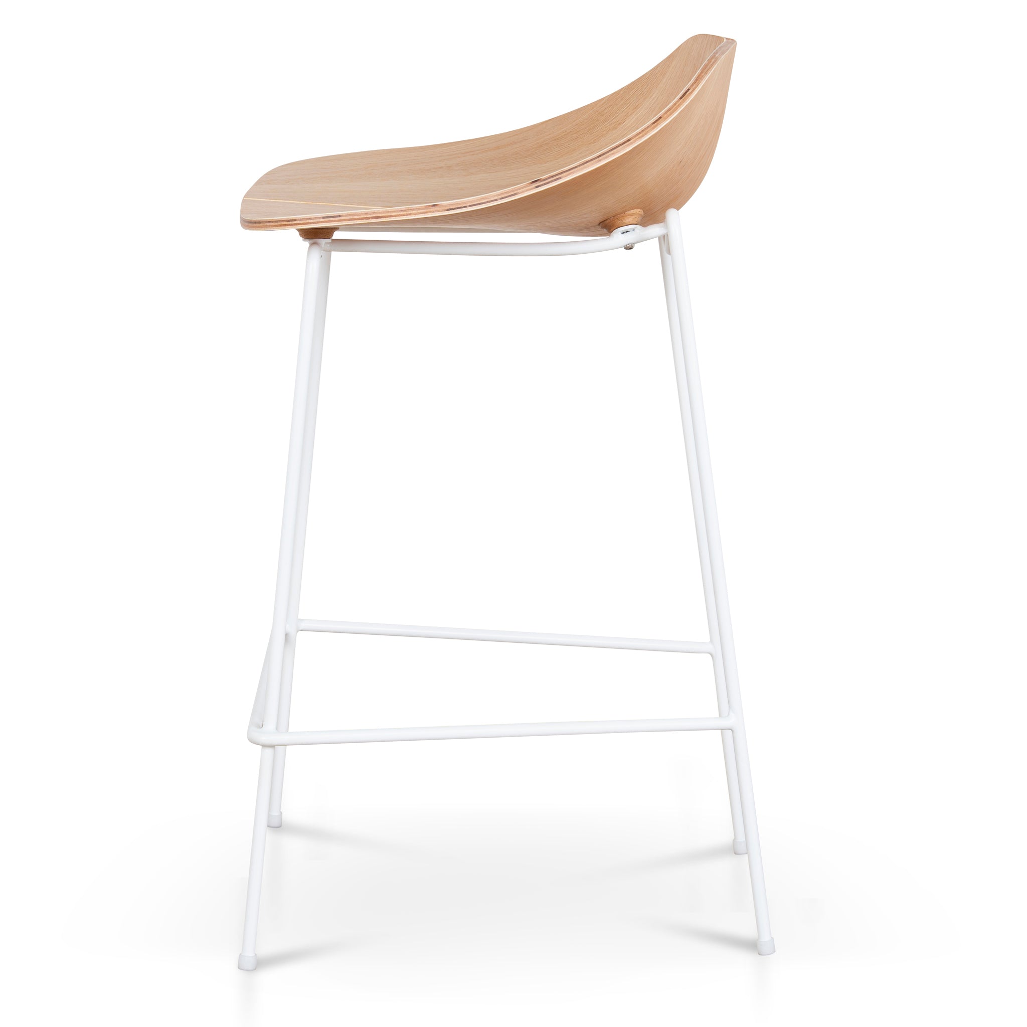 Breeze 65cm Matte White Bar Stool - Natural Bar Stool M-Sun-Core