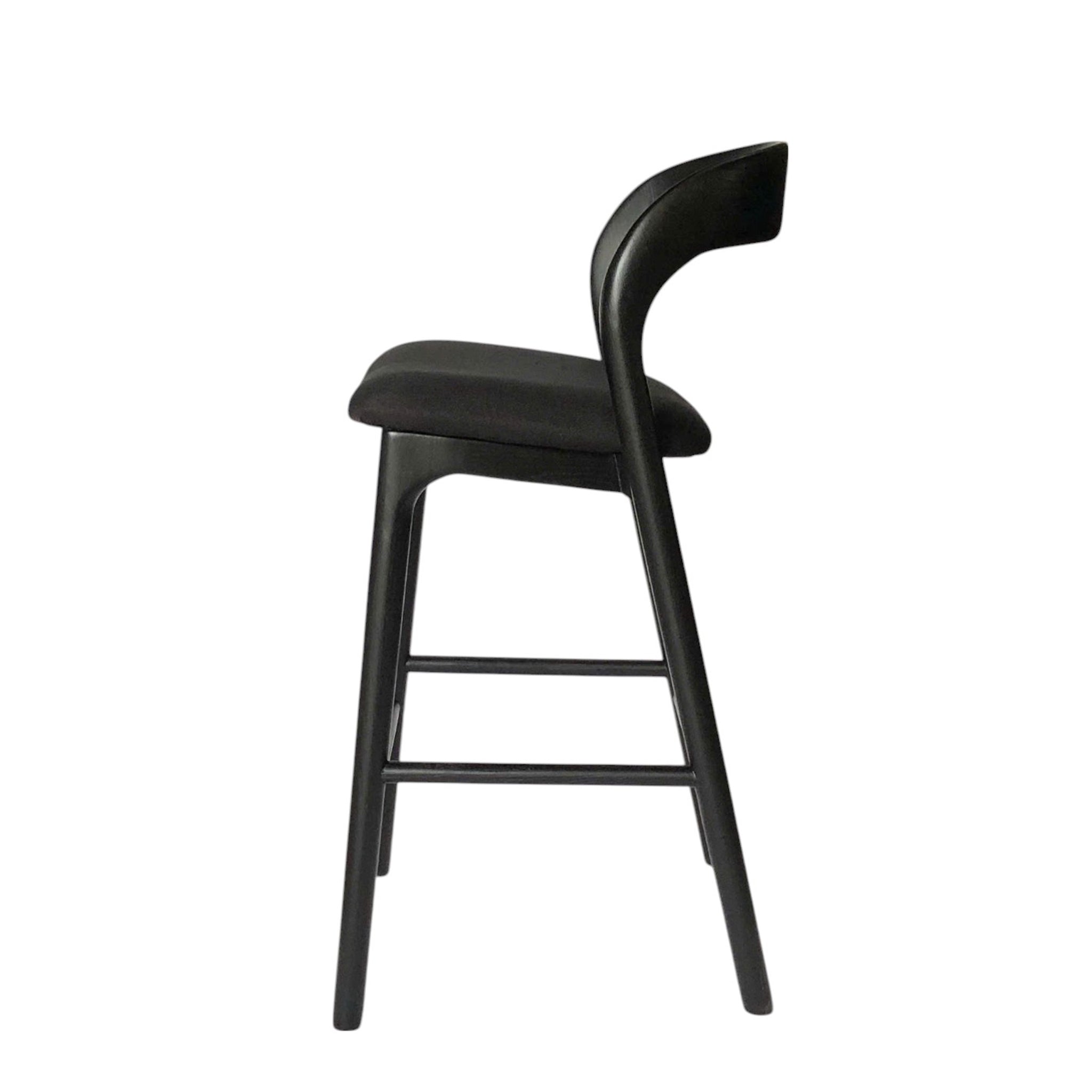 Marlow 65cm Bar Stool - Full Black Bar Stool Naxos-Core