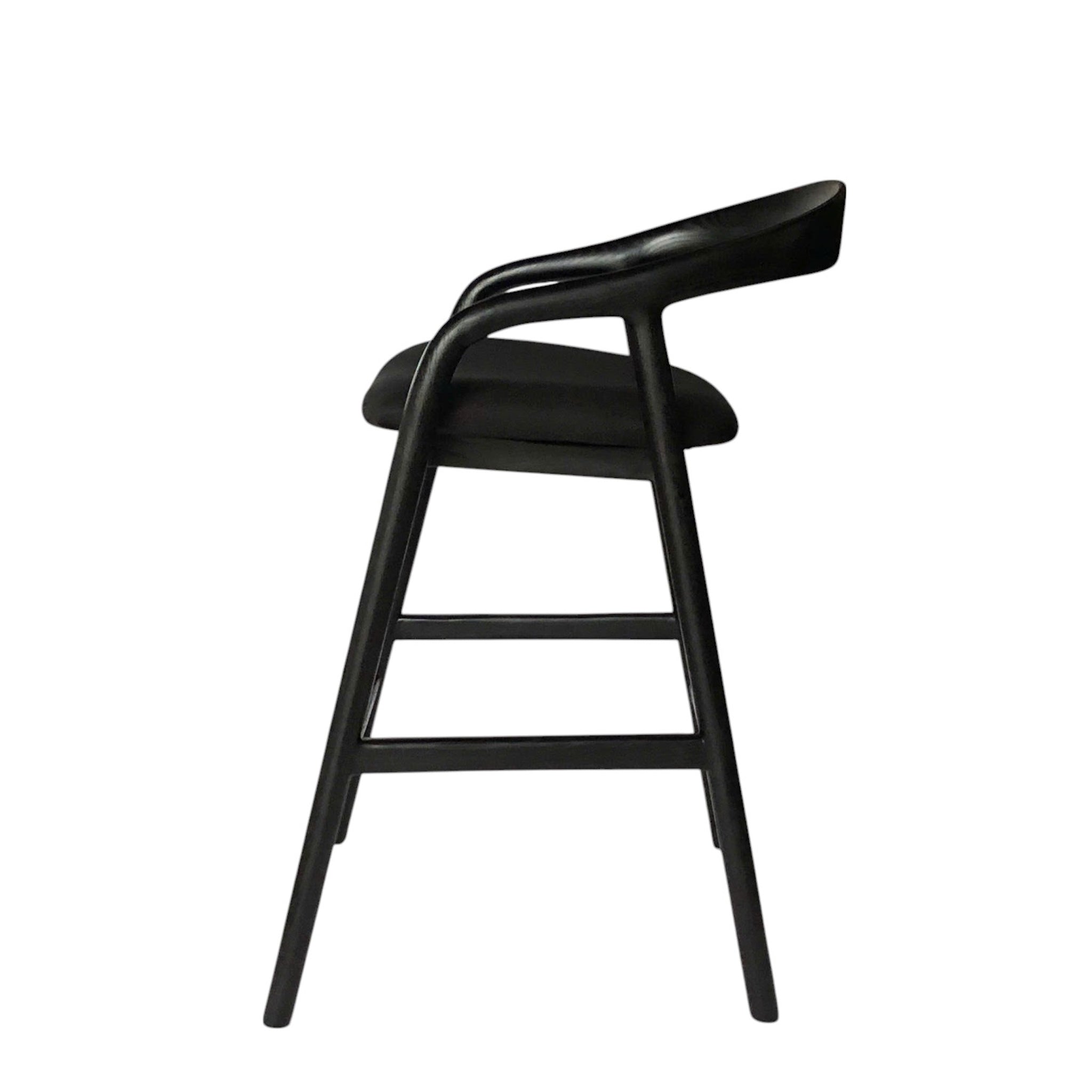 Rowan 65cm Bar Stool - Full Black Bar Stool Naxos-Core
