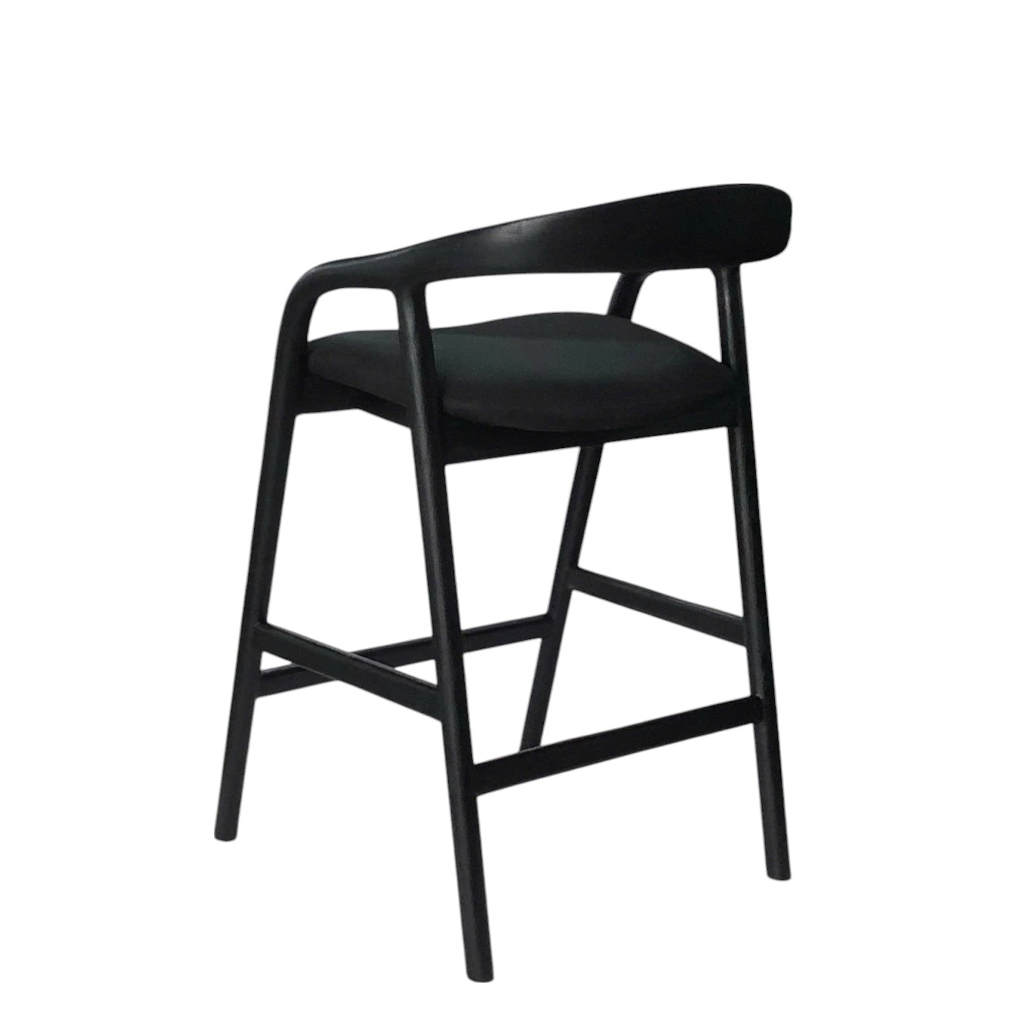 Rowan 65cm Bar Stool - Full Black Bar Stool Naxos-Core