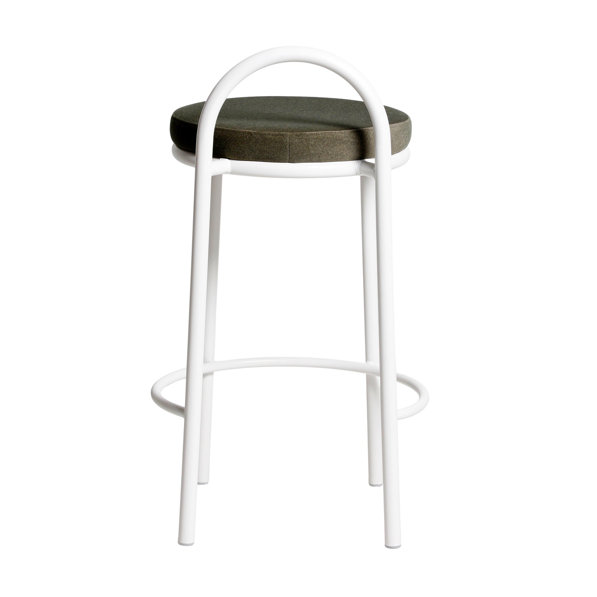 Set of 2 - Mclean 63cm White Frame Bar Stool - Dark Moss Green Bar Stool Freehold-Core