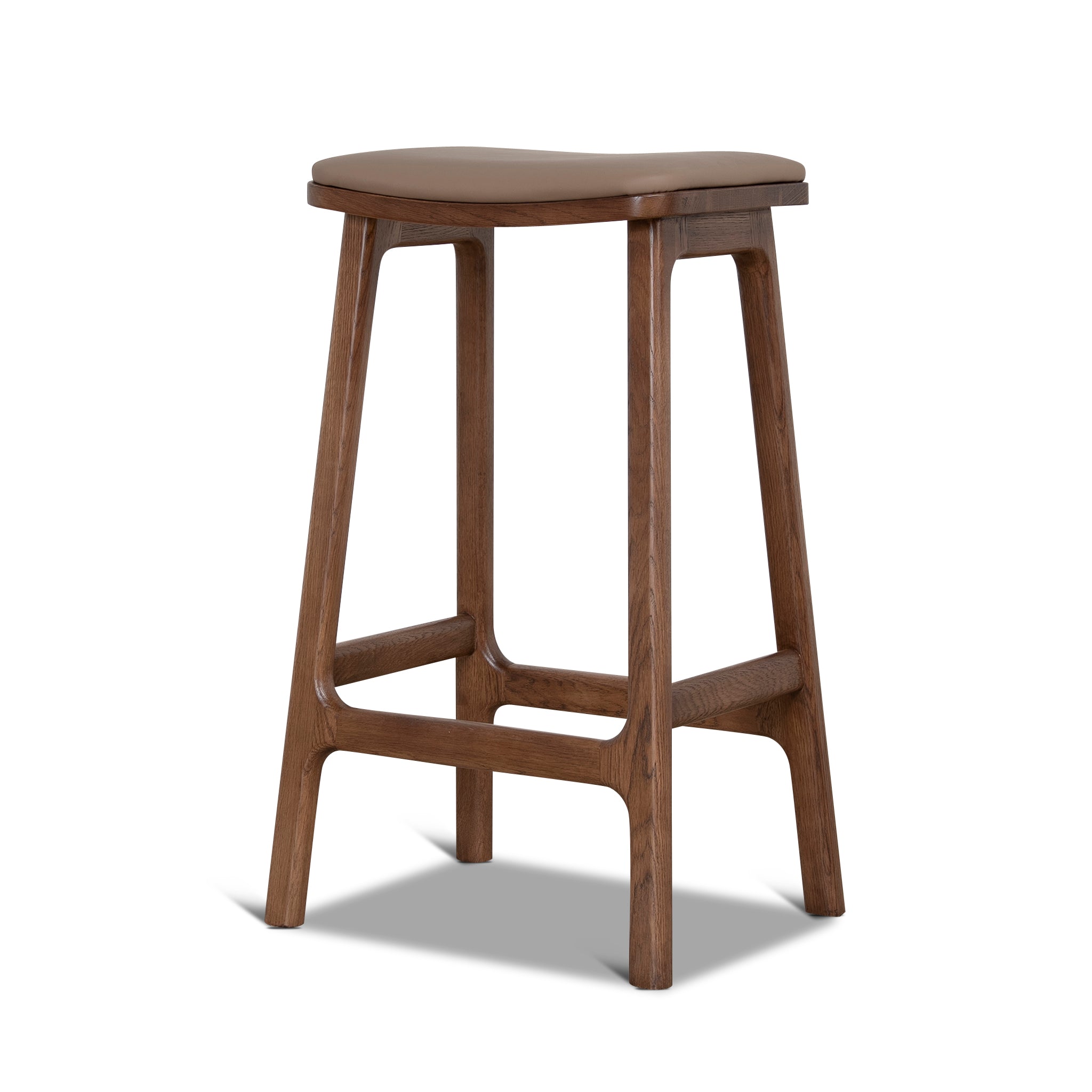 Ex Display - Cyprus 67cm Walnut Bar Stool - Mocha Brown Bar Stool Oakwood-Core