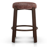 Aubrelle Walnut Barstool - Burgundy Stripe Bar Stool Cino-Core