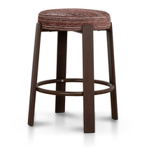 Freja Walnut Barstool - Burgundy Stripe Bar Stool Cino-Core