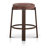 Aubrelle Walnut Barstool - Burgundy Stripe Bar Stool Cino-Core