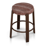 Aubrelle Walnut Barstool - Burgundy Stripe Bar Stool Cino-Core