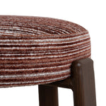 Aubrelle Walnut Barstool - Burgundy Stripe Bar Stool Cino-Core