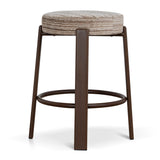 Aubrelle Walnut Barstool - Coconut Stripe Bar Stool Cino-Core
