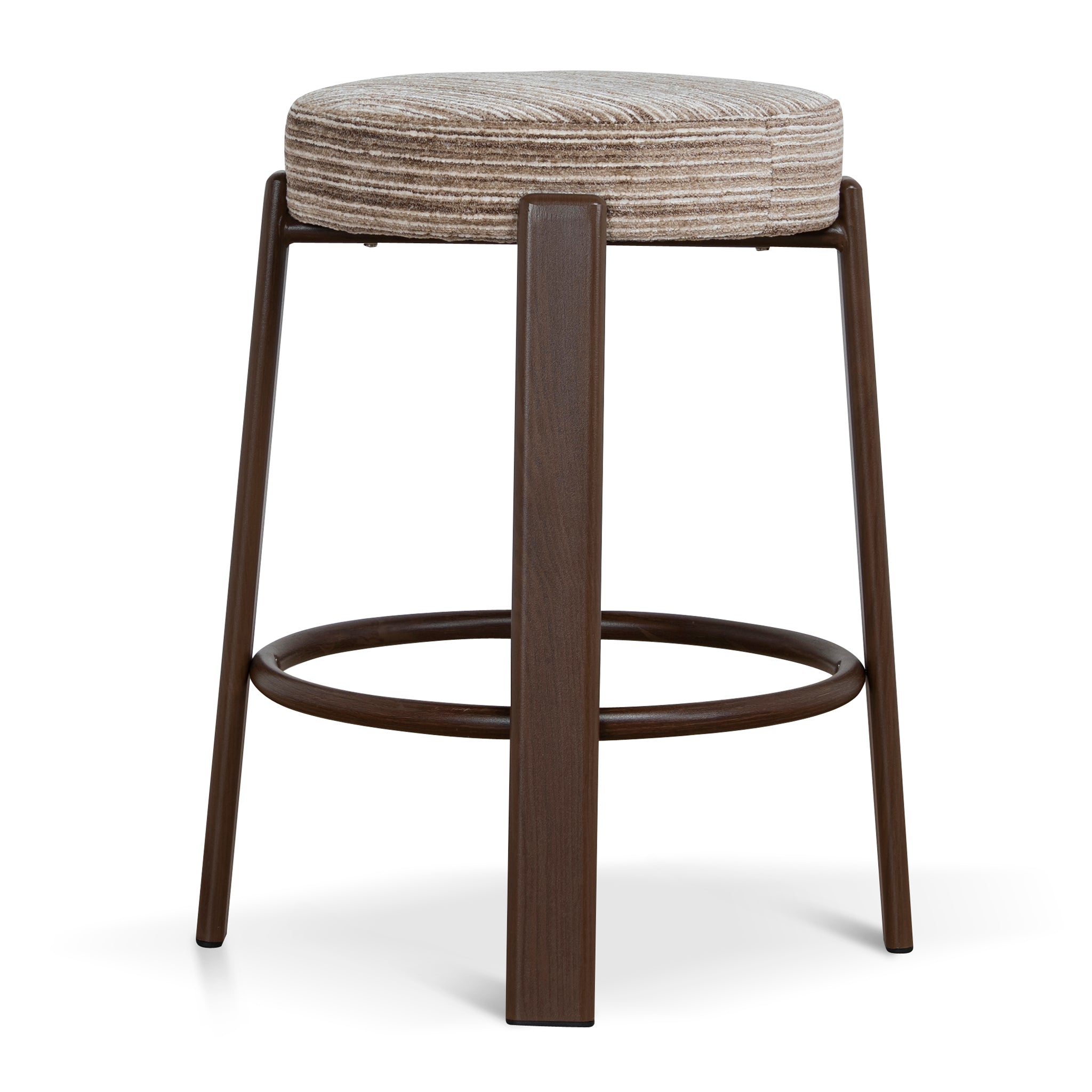 Aubrelle Walnut Barstool - Coconut Stripe Bar Stool Cino-Core