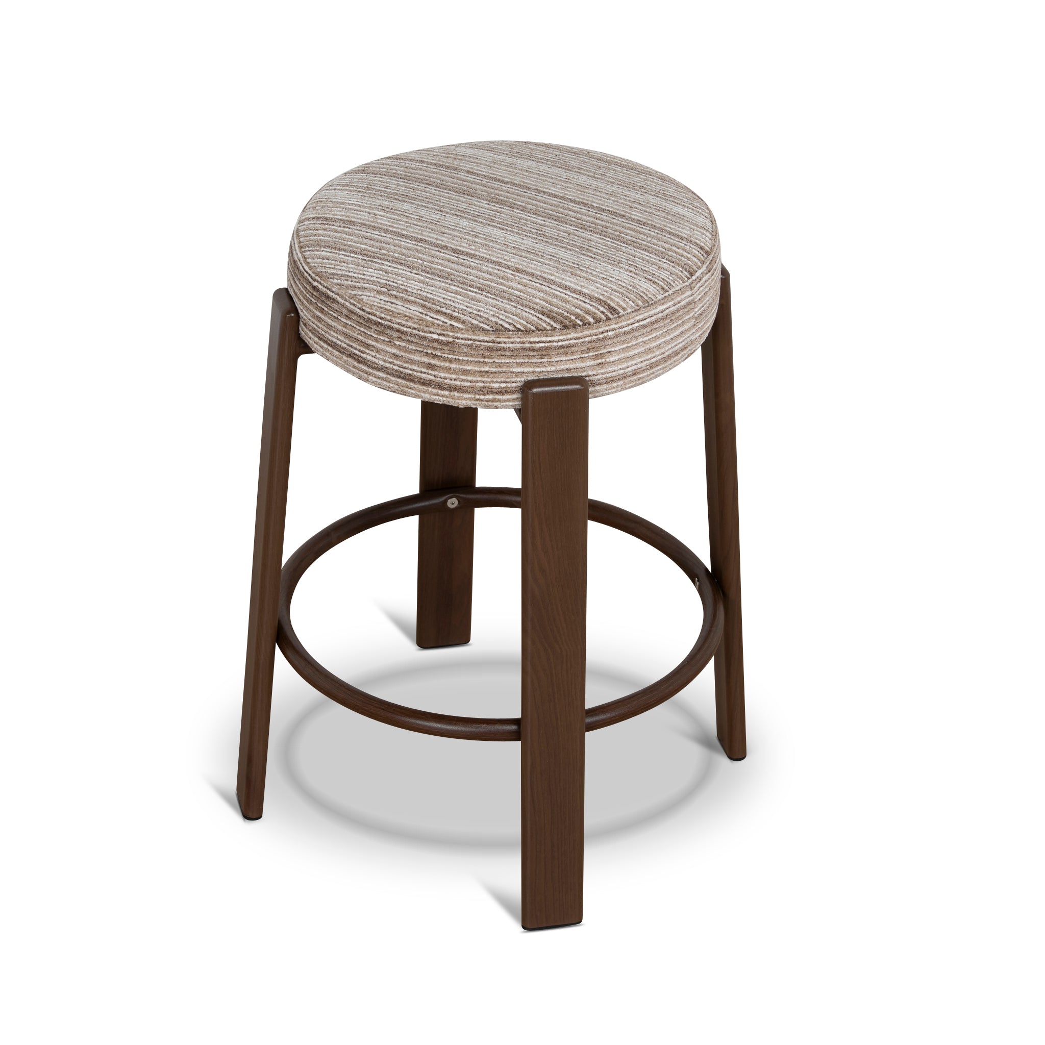 Aubrelle Walnut Barstool - Coconut Stripe Bar Stool Cino-Core