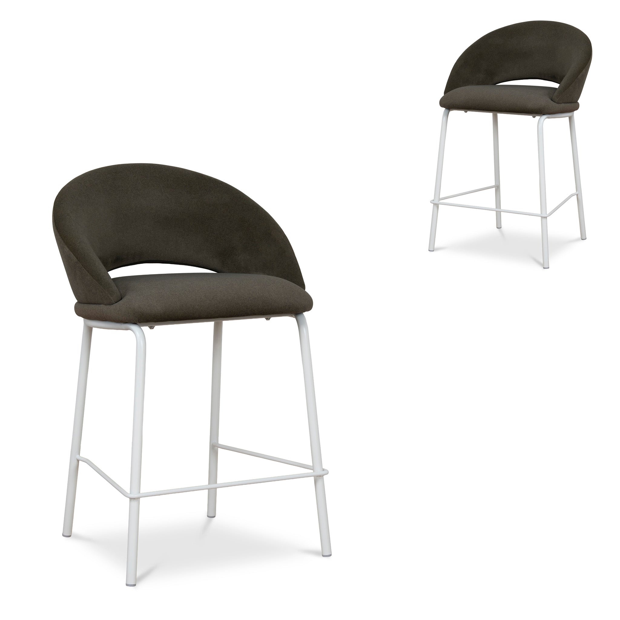 Set of 2 - Harrington White Bar Stool - Dark Moss Green Bar Stool Freehold-Core